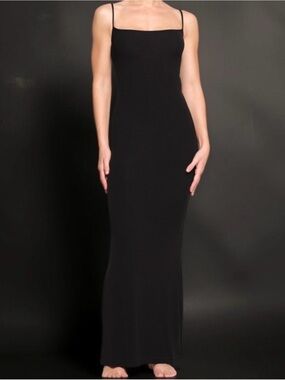 SKIMS Soft Lounge Long Slip Dress | XS | Onyx | NWOT ♟️✨